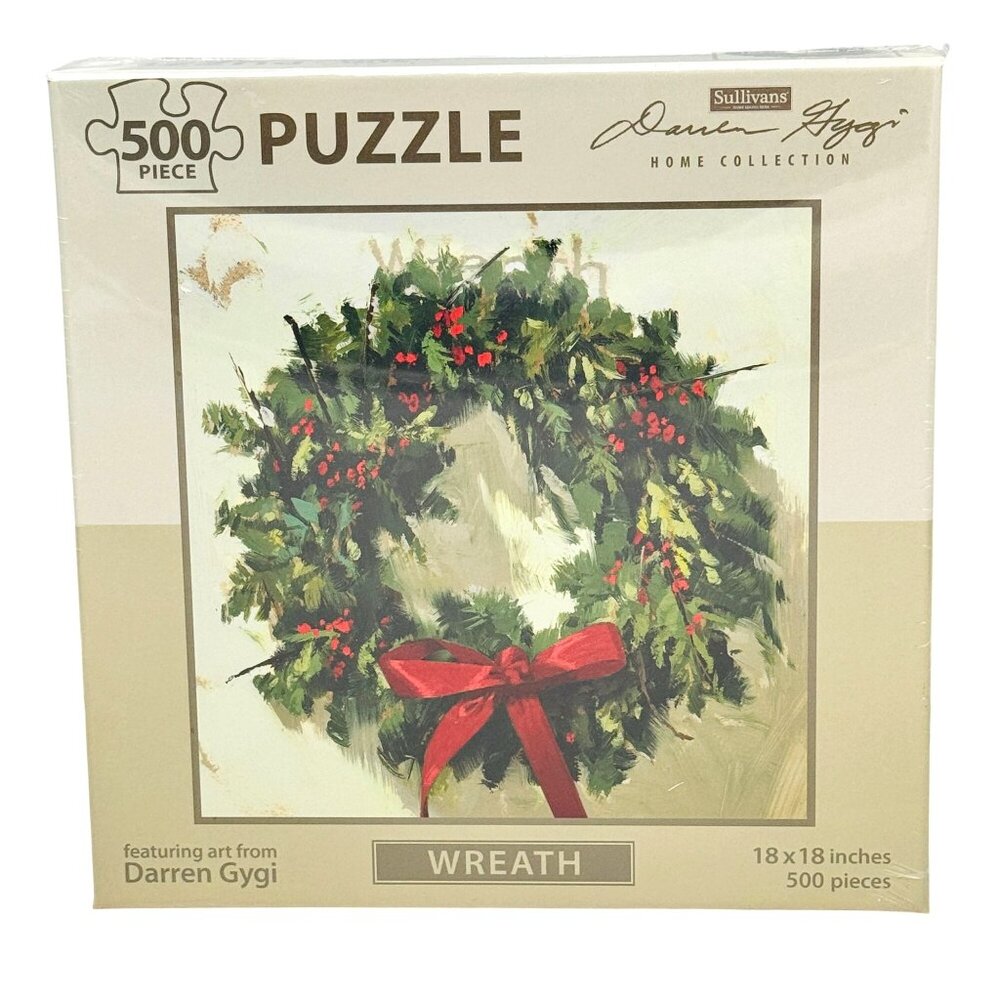 Darren Gygi Wreath 500-Piece Puzzle 18"x18" Sullivans Home Collection Art NIB